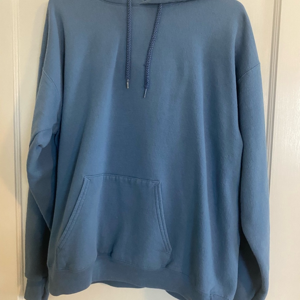 Hanes Dusty Blue Men's Pullover Hoodie - Basic Kangaroo Pocket